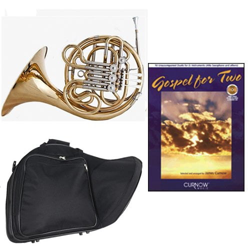 Band Directors Choice Double French Horn Key of F/Bb - Gospel For 2 Play Along Pack; Includes Intermediate French Horn, Case, Accessories & Gospel For 2 Play Along Book