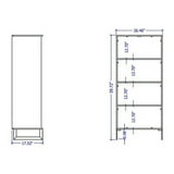 Lexington Contemporary Modern Bookcase with 4 Shelves in Maple ...