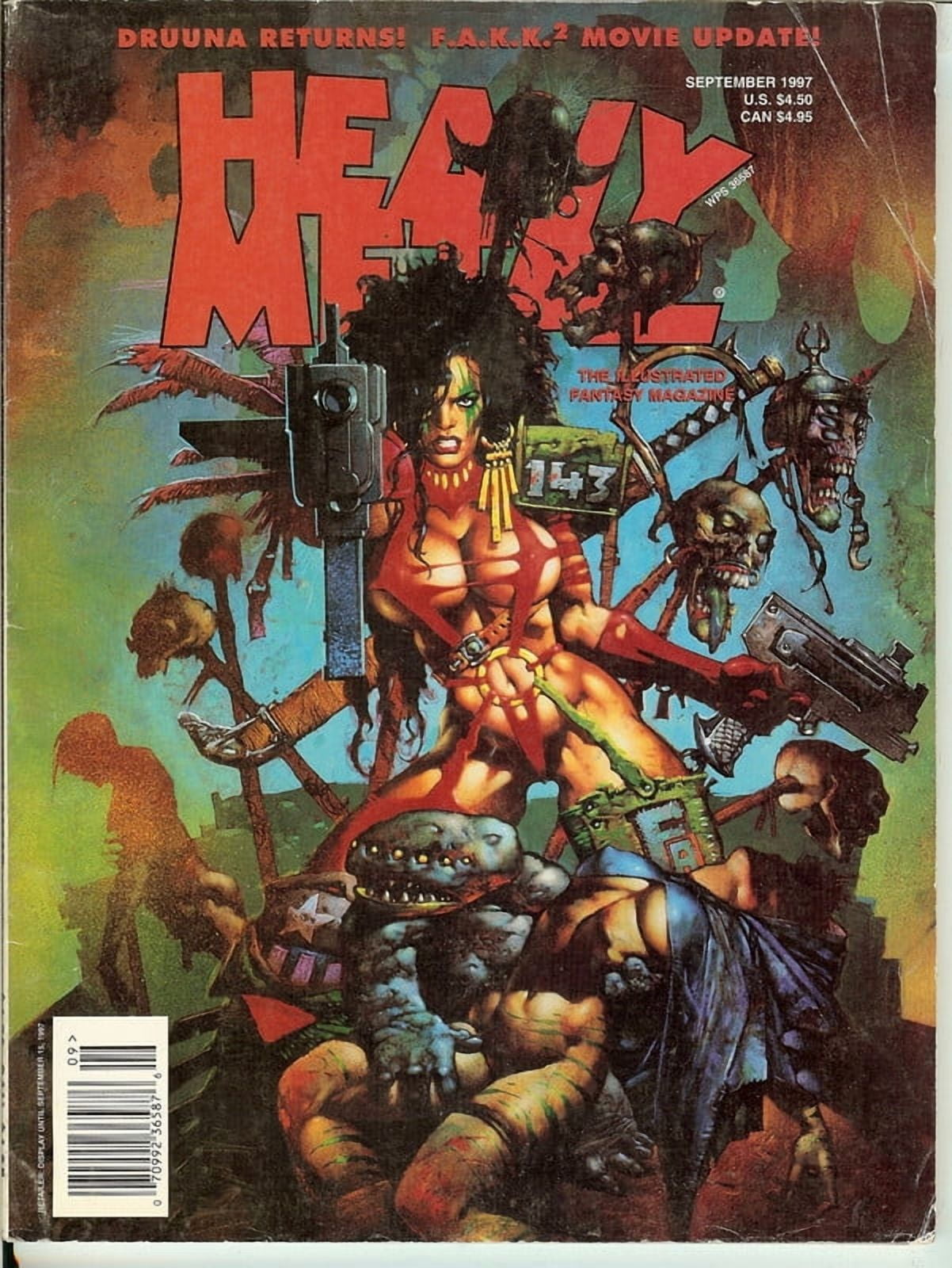 Heavy Metal Magazine September 1997 Druuna Returns Cover Art By Simon Bisley