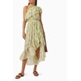 thumbnail image 5 of MISA Los Angeles LA Women's Midi Dress Rumi Blossom Printed Chiffon One Shoulder (X-Small, Honeydew Blossom), 5 of 6
