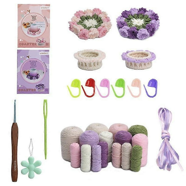 Handmade DIY Lily of the Valley Coasters, 3D Flower Crochet Coaster Crochet Kit