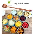 thumbnail image 5 of 2 PC Korean Style 10.9" Long Handle Wooden Round Slotted Spoons for Jam Olive, 5 of 7