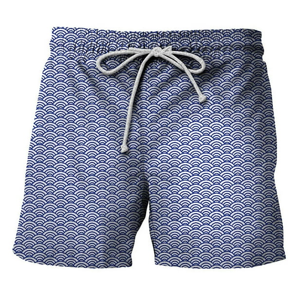 WILLBEST Pantalones Cortos de Playa con Estampado de Rayas para Hombre, Pantalones Cortos Casuales de Verano