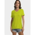 thumbnail image 4 of Women's V-Neck Short Sleeve T-Shirt - Slim Fit Stretchy Bodycon Top - Casual & Active Wear Basic Tee, 4 of 6