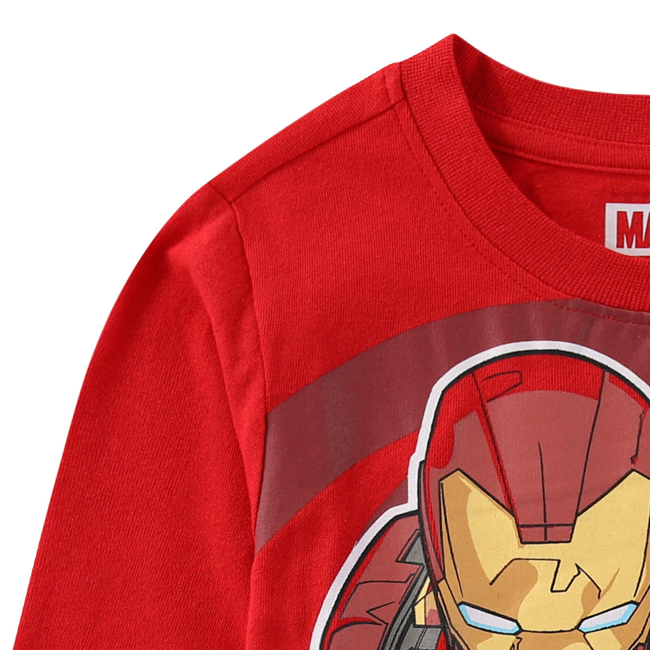 Marvel Avengers Iron Man Captain America Hulk Long Sleeve Shirt (Boys), 3 Pack, Sizes 3T-10