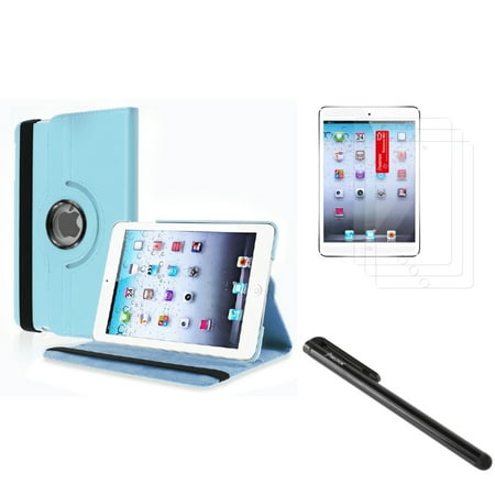 Insten For Apple iPad Mini 3 / 1 / 2 with Retina Display PU Leather Case Cover Light Blue (Supports Auto Sleep/Wake)