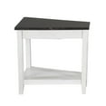 thumbnail image 3 of Orso Chairside Table, Shelf, 24 Inch Angled Brown Top, White Mahogany, 3 of 5
