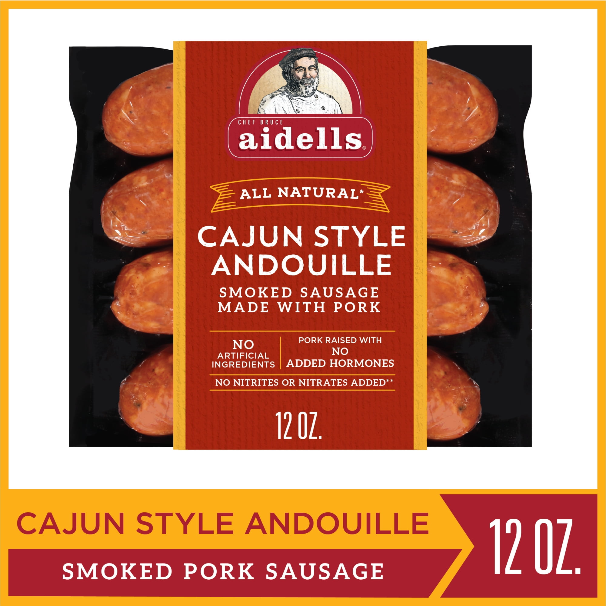 Aidells Cajun Style Andouille Smoked Pork Sausage Links, 12 oz, 4 Count