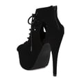 thumbnail image 3 of Qupid AH47 Women Nubuck Peep Toe Lace Up Stiletto Platform Heel, 3 of 6