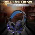 thumbnail image 3 of Graflsoa SY830MV Casque de Jeu avec Micro Réglable, Lumières LED, Contrôle du Volume, AUX+USB, Noir & Bleu, 3 of 6