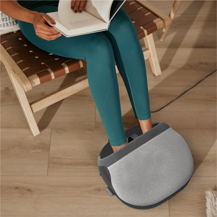 Homedics Soothing Foot Warmer and Massager, with Heat, Grey
