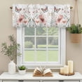 thumbnail image 3 of Watercolors Pink Flower Butterfly Window Valance Curtain Wildflowers Rod Pocket Short Curtain for Living Room, Bedroom & Kitchen Window Decor 54x18in, 3 of 8