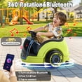 thumbnail image 5 of East doll Electric Push Ride on Car, 12V Ride on Toy for Kids Aged 18M-3Y, Toddler Car with Remote Control, 360°Spin, 5-Point Safety Belt, 1.3-2.5MPH, Music, Horn, Green, 5 of 9
