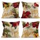 thumbnail image 1 of Tal Set Of 4 Linen Throw Pillow Covers 18x18 Inch Christmas Watercolor Poinsettia Cardinal Home Decor Pillowcase Square Cushion Covers For Sofa Bed Co ZefeiWu 8390605274176, 1 of 1