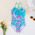 thumbnail image 4 of Girls One Piece Swimsuits, SILVERCELL 4-11T Toddler Big Girls Hawaiian Ruffle Swimwear Beach Bathing Suit, 4 of 8