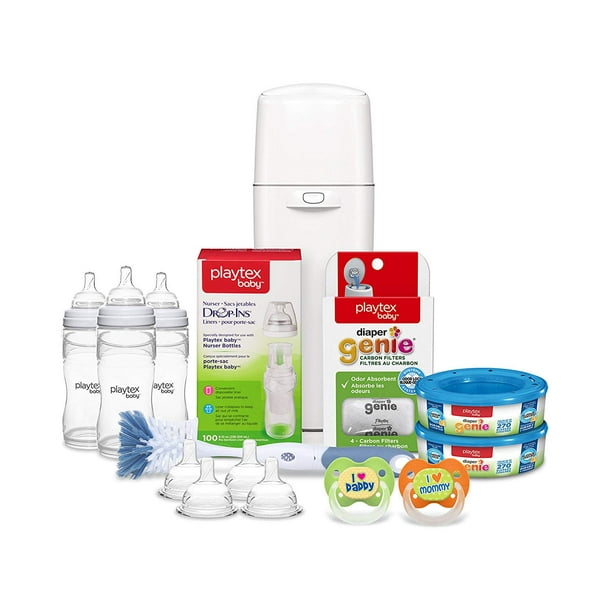 Playtex Baby Gift Set with Diaper Genie Complete Refills and Nurser Bottles