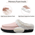 thumbnail image 5 of Womens Memory Foam House Slippers Fluffy Moccasins Faux Fur Lining Bedroom Shoes Indoor Outdoor Pink, Size 6-7, 5 of 6