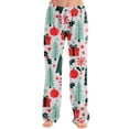 thumbnail image 2 of UDAUDU Women's Christmas Pajamas Pants Sleepwear Cute Print Wide Leg Pants Elastic Waist Casual Palazzo Pants XL, 2 of 6