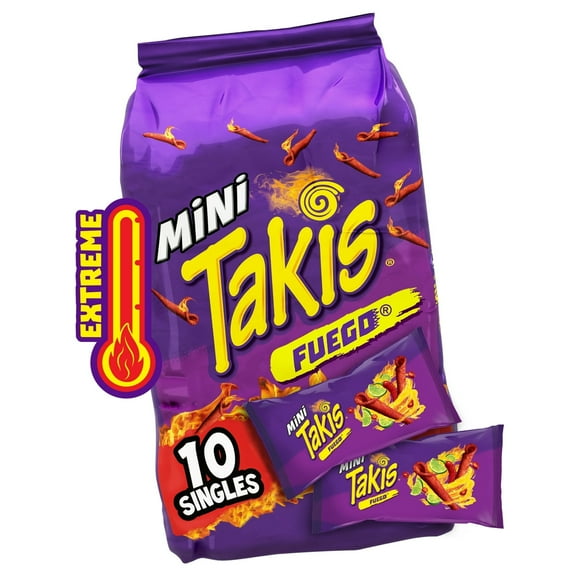 Takis Fuego Mini 10 pc / 1.23 oz Bite Size Multipack- Pack of 2