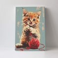 thumbnail image 4 of 16x24 inch Canvas Hanging Picture Cat And Knitting Wool Ball,Indoor Home Living Room,Cat'S Nest,Bedroom Wall Decor Poster,Gift For Cat Lovers,Modern Style Cat And Knitting Wool Ball Paintings, 4 of 6