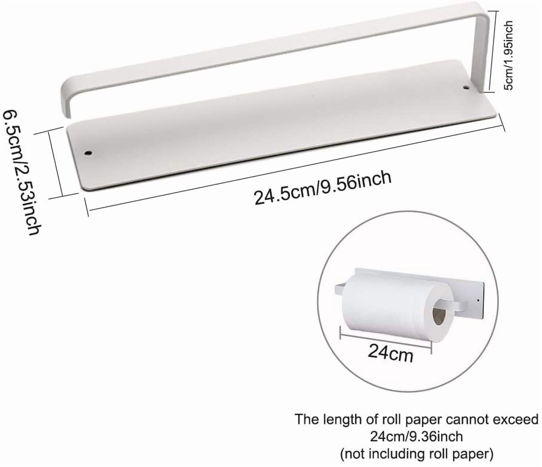 RGHJAR-Magnetic Towel Bar, Kitchen Towel Rack Magnetic Paper Towel Holder for Refrigerator Multifunctional Paper Roll Rack Cabinet Towel Bar for Bathroom, Toilet, Drill Free - White