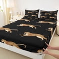 thumbnail image 3 of Homewish Jungle Animal Leopard Queen Sheet Sets,Safari Cheetah Flat Sheet,Brown Black Queen Fitted Sheet For Boy,Super Cozy Room Decor,4-Piece, 3 of 7