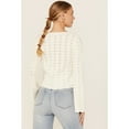 thumbnail image 5 of Shyanne Women's Bell Sleeve Pointelle Sweater - SWFA24SW54-OFFWHT   US, 5 of 5