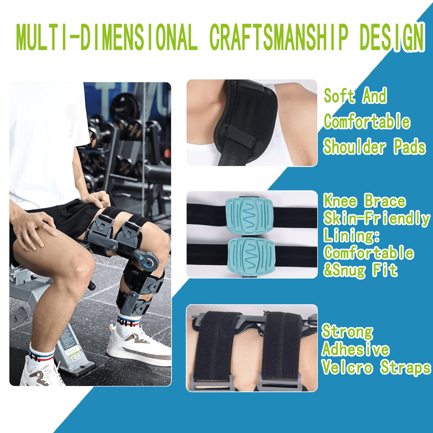 Komzer Hinged ROM Knee Brace, Post Op Immobilizer Knee Brace, Adjustable Orthopedic Support for Recovery Stabilization, ACL, MCL and PCL Injury