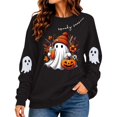 thumbnail image 4 of Sweatshirts for Women JIANLAI Spooky Season Cute Ghost Pumpkin Graphic Crewneck Sweatshirt, Fall Halloween Long Sleeve Pullover Top, Loose Casual Printed Sweatshirt, 4 of 7