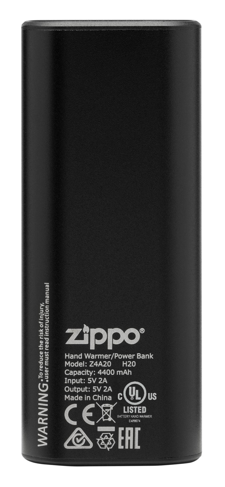 Zippo Black HeatBank 6 Rechargeable Hand Warmer