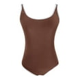thumbnail image 4 of XUELUO Womens One-Piece Swimsuits Solid Color Sexy Push Up High Waisted Training Sport Control Swimsuit Swimwears Bathing Suits,Brown,L, 4 of 5