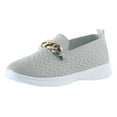 thumbnail image 1 of B91xZ Mocassin à Bout Pointu pour Femmes Largeur Grand Bout Rond Talon Bloc Chaussures, Gris 8, 1 of 5