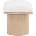 thumbnail image 6 of Meridian Furniture Pavilion Cream Boucle Fabric Bench/Stool, 6 of 7