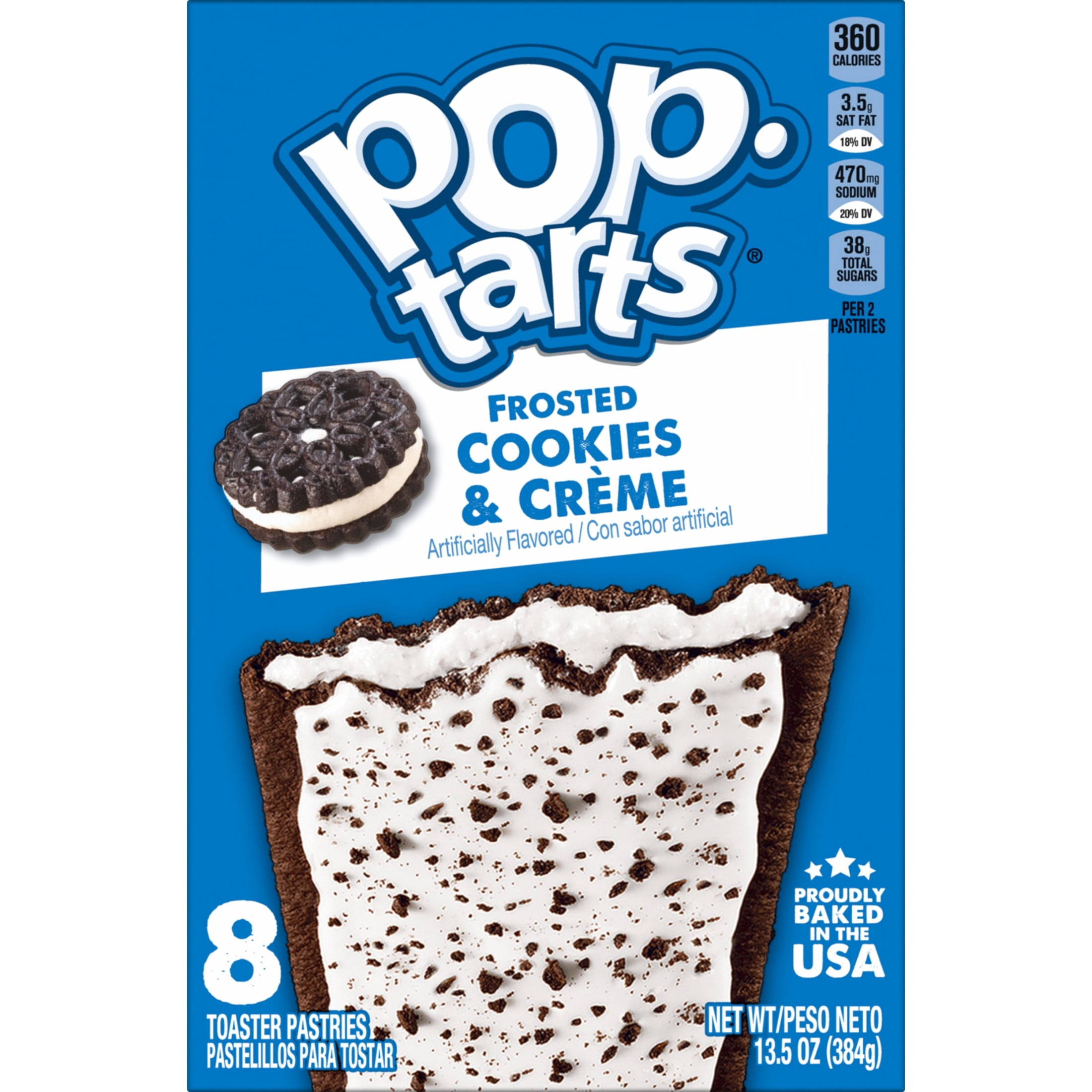 (12 pack) Pop-Tarts Frosted Cookies and Creme Toaster Pastries, Breakfast Foods, Shelf-Stable, 13.5 oz (8 Count)