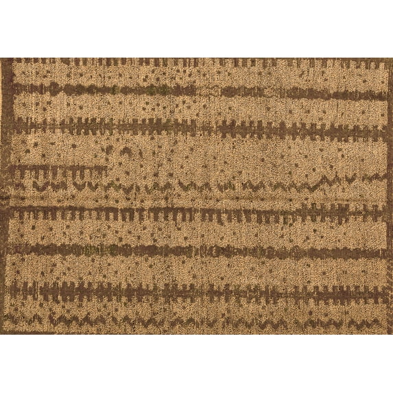Ahgly Company Indoor Rectangle Oriental Orange Modern Area Rugs, 5' x 8'