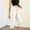 White, variant on IUYRTFE Women's Stretch Denim Capri Pants with Elastic Waist and Pockets Mid Rise Cropped Jeans for Summer