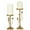 Gold Mushroom Inspired Geometric Abstract Asymmetrical S/2 10", 7"H, variant on DecMode 2 Candle Gold Metal Abstract Mushroom Inspired Candle Holder, Set of 2