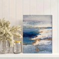 thumbnail image 2 of Qisvanset Abstract Textured Gold And Blue Seascape Canvas Wall Art Print 15.75x11.81 Inches, 2 of 8