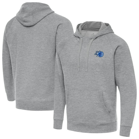Men's Antigua Heather Gray Orlando Magic New Logo Victory Pullover Hoodie