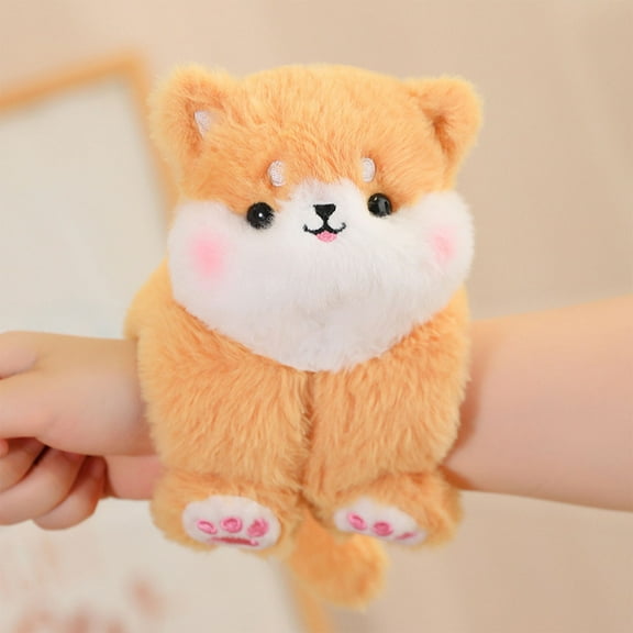 Xecvkr Plush Snap Bracelet Animal Wrist Toy Cute Soft Children’s Snap-On Wristband Transforming Doll for Parties and Gifts Portable Wristband Plush Toy 1 Piece