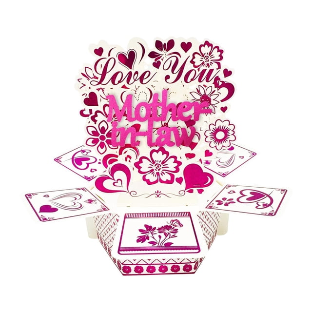 Tarjeta emergente 3D de felicitación para oficina, romántica, universal, regalo para el hogar y Navidad. Suegra