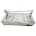 thumbnail image 5 of PreAsion 5-Pan Food Warmer Stove Bain-marie Canteen Buffet Steam Heater Table with Glass Guard, 5 of 9