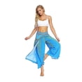 thumbnail image 1 of Women's Boho Printed Palazzo Side Split Wide Leg Workout Pants, 1 of 2