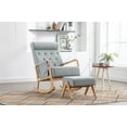 thumbnail image 2 of Rocking Chair With Ottoman, Upholstered Rocking Armchair with Cushion and Footrest, Reading Chair for Bedroom, Living Room, Dorm Rooms, Garden and Courtyard,Light Grey, 2 of 7