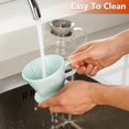 thumbnail image 5 of LHUKSGF Pour Over Ceramic - Cafetera de cerámica con 3 agujeros de fondo plano, cono de filtro lento de porcelana para viajes, camping, oficina, hogar, cafetera..., 5 of 5