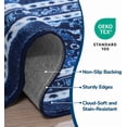 thumbnail image 6 of Reepow 9x12 Faux Wool Machine Washable Vintage Boho Floral Medallion Non-Slip Rubber Low Pile Large Area Rug for Living Room Bedroom Office,Blue White, 6 of 9