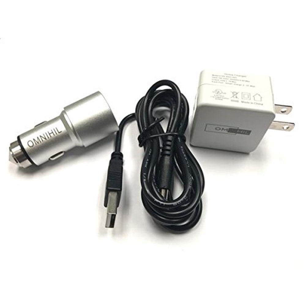 OMNIHIL 2Port USB Car and Wall Charger for RCA 10 VIKING PRO