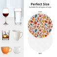 thumbnail image 4 of KLL Drink Coasters Set Round Shape of 4,PU Leather Absorbent Coasters Set Decorative Coffee Cup Coasters Housewarming Gift for Home Decor-Autumn Leaves, 4 of 5