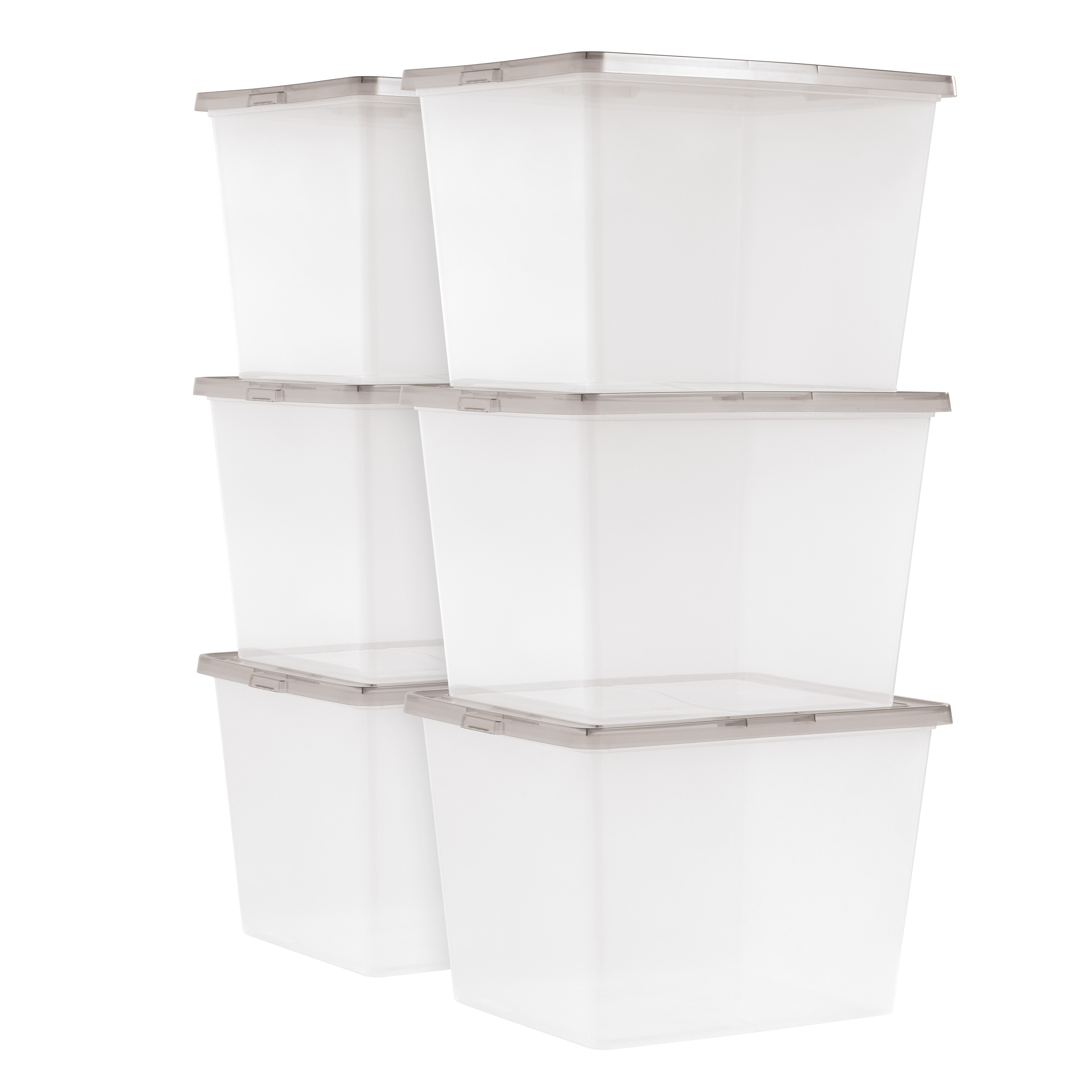 IRIS 36 Qt. Plastic Storage Bins with Lids, Stackable Storage Containers, Totes, 6 Pack
