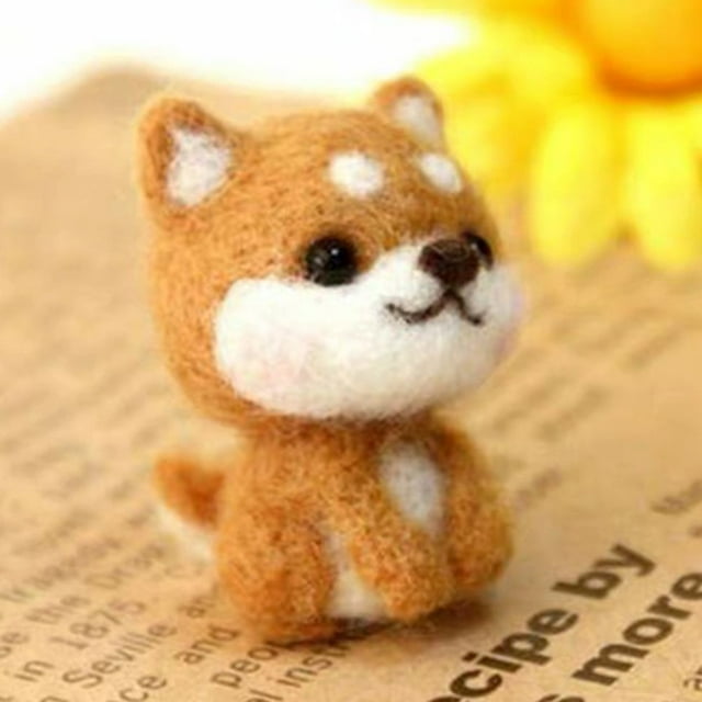 DIY Wool Felt Needle Felting Kit Raw Material for Adult Cartoon Animal Elephant